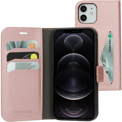 Mobiparts Classic Wallet iPhone 12 Pro Cover a libro portafoglio - Rosa