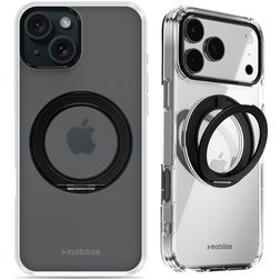 Mobilize 360 Rotating Ring iPhone 15 MagSafe Tvrdý plast Zadní kryt s prstýnkem - Černá
