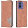 Mobigear Rhombus Slim Motorola Moto G85 Cover a libro - Marrone