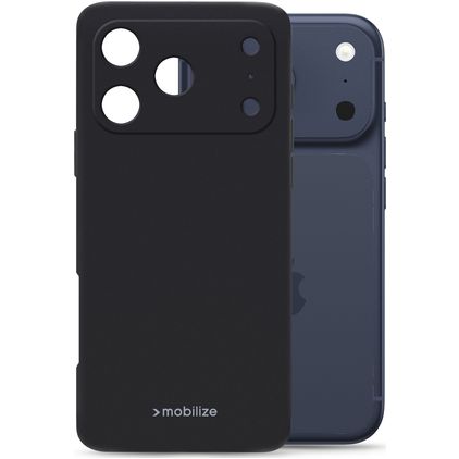 Mobilize Rubber Gelly iPhone 17 Pro TPU flexível Capa traseira - Preto