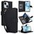Mobigear Wallet iPhone 15 Funda tipo libro Cartera - Negro