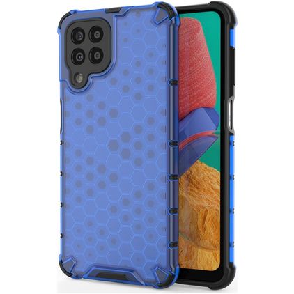 Mobigear Honeycomb Samsung Galaxy M33 Hårdt Bagsidecover Stødsikkert - Blå