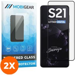 Mobigear Premium Samsung Galaxy S21 Tempered Glass Screen Protector - Case Friendly - Black (2-Pack)