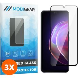 Mobigear Premium Vivo V21 Szkło hartowane Ochrona ekranu - Kompatybilna z etui - Czarny (3 szt.)