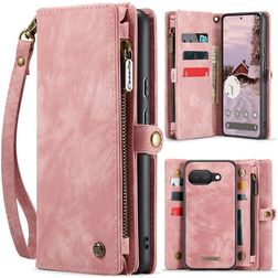 CaseMe 008 Google Pixel 9a 2-i-1-plånboksfodral med löstagbart skal med sedelfack - Rosa