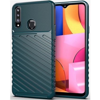 Mobigear Groove Samsung Galaxy A20s Elastyczne TPU Etui plecki - Zielony