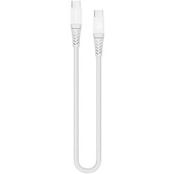 Mobilize Strong Nylon USB-C til USB-C Kabel 0,2 m - Hvid