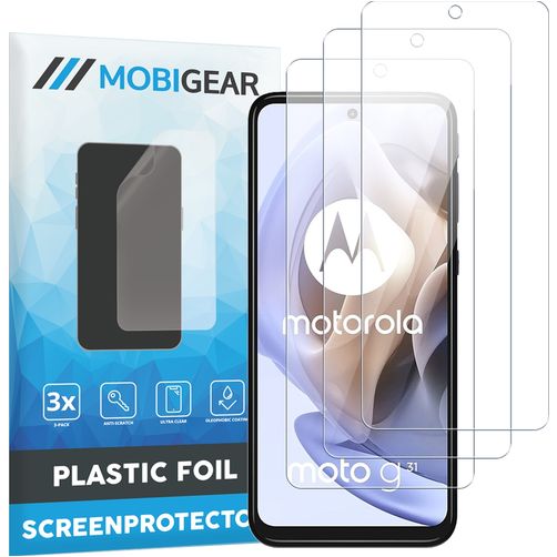 Mobigear Motorola Moto G31 Protector de pantalla Film - Compatible con fundas (pack de 3)
