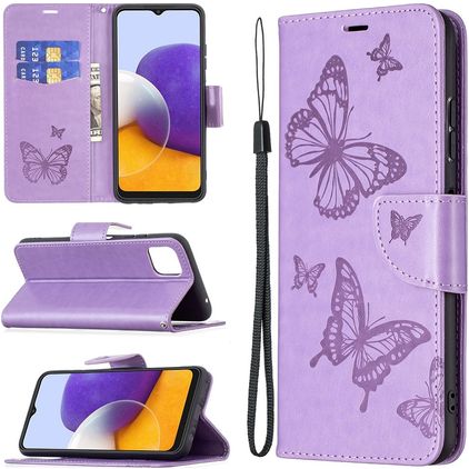 Mobigear Butterfly Samsung Galaxy A22 5G Funda tipo libro Cartera - Morado