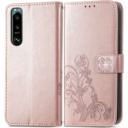 Mobigear clover Sony Xperia 5 IV Wallet case - Rose Gold