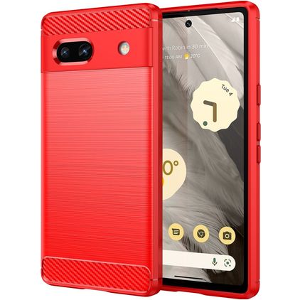 Mobigear Brushed Slim Google Pixel 7a Flexible TPU Back cover - Red