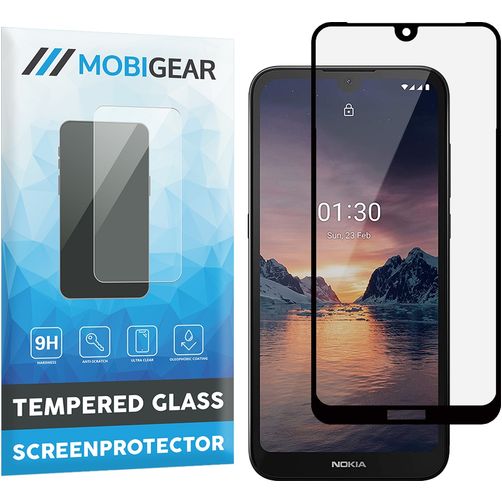 Mobigear Premium Nokia 1.3 Tempered Glass Screen Protector - Case Friendly - Black