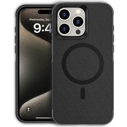 Mobigear Traveller iPhone 15 Pro MagSafe Fodral Hårdplast Skal Stötsäkert - Svart