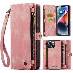 CaseMe 008 iPhone 15 Plus Case Detachable 2-in-1 Wallet Case Wallet - Pink