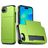 Mobigear Card iPhone 16e Kova Suojakuori Iskunkestävä + Korttitasku - Vihreä