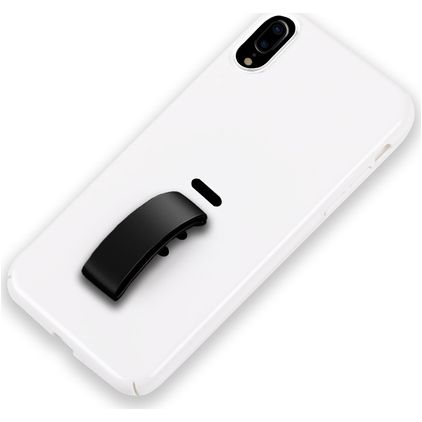 Mobigear Rubber Ring iPhone XS Max Hard Case Back cover with Ring Holder - White