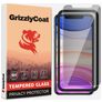 GrizzlyCoat Easy Fit AntiSpy iPhone XS Cristal templado Protector de pantalla Antiespía - Compatible con fundas + Marco de instalación
