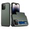Mobigear Card iPhone 15 Pro Max Hard Case Back cover Shockproof with Card Holder - Army Green