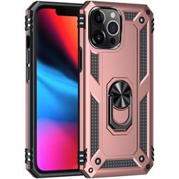 Mobigear Armor Ring iPhone 13 Pro Max Hard Case Back cover Shockproof with Ring Holder - Rose Gold