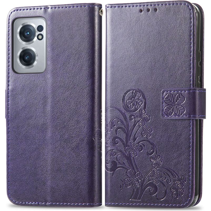 Mobigear Clover OnePlus Nord CE 2 Funda tipo libro Cartera - Morado