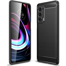 Mobigear Brushed Slim Motorola Edge (2021) Flexibel TPU Skal - Svart