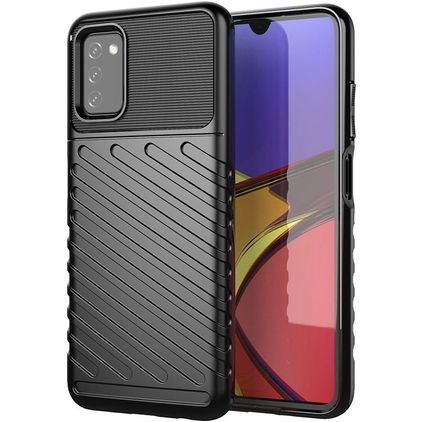 Mobigear Groove Samsung Galaxy A03s TPU flexible Carcasa - Negro