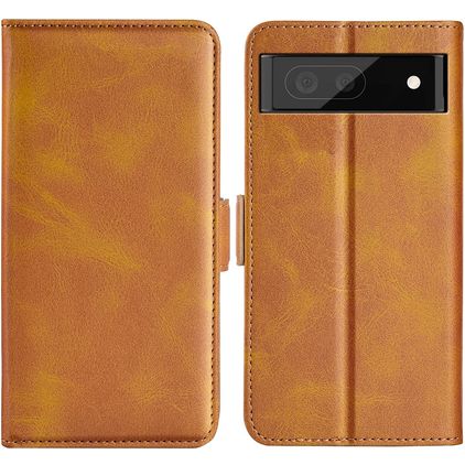 Mobigear Slim Magnet Google Pixel 6a Funda tipo libro Cartera - Coñac