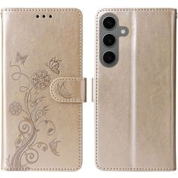 Mobigear Flowers Samsung Galaxy S24 FE Wallet case - Gold