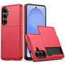 Mobigear Card Samsung Galaxy S26 Plus Funda Plástico rígido Carcasa Antigolpes con tarjetero - Rojo