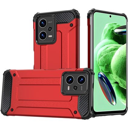 Mobigear Outdoor POCO X5 Fodral Hårdplast Skal Stötsäkert - Röd
