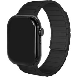 Mobilize Magnetic Silikoni Apple Watch Ranneke Magneettilukko - 49/46/45/44 mm - Musta