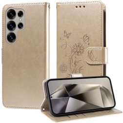 Mobigear Flowers Samsung Galaxy S25 Ultra Wallet case - Gold