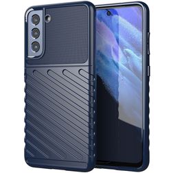 Mobigear Groove Samsung Galaxy S21 FE Flexibilní TPU Zadní kryt - Modrá
