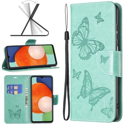 Mobigear Butterfly Samsung Galaxy A13 4G Funda tipo libro Cartera - Turquesa
