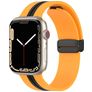 Mobigear Stripe Mag Pasek Silikon do Apple Watch Zapięcie magnetyczne - 42/41/40/38 mm - Czarny / Żółty