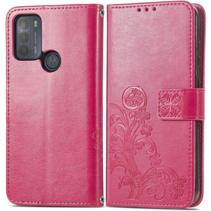 Mobigear Clover Motorola Moto G50 Cover a libro portafoglio - Rosa