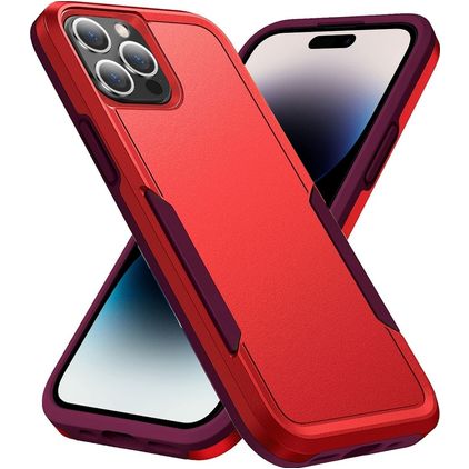 Mobigear Heavy Armor iPhone 14 Pro Hårdt Bagsidecover Stødsikkert - Rød