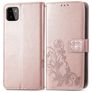 Mobigear Clover Samsung Galaxy A22 5G Funda tipo libro Cartera - Oro rosa