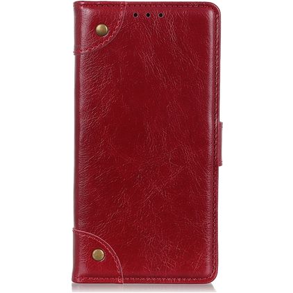 Mobigear Ranch Motorola One Fusion Plus Wallet case - Burgundy