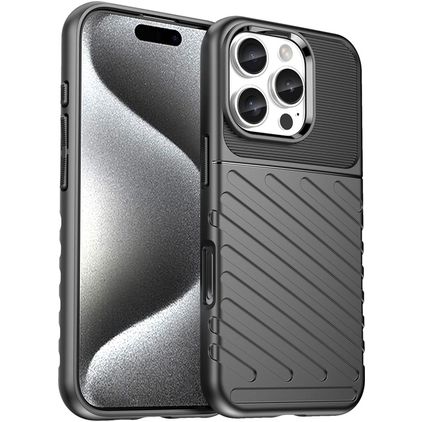 Mobigear Groove iPhone 16 Pro TPU flessibile Back cover - Nero