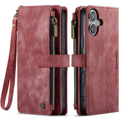 CaseMe C30 iPhone 17 Pungetui med Seddelrum - Rød