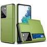 Mobigear Card Samsung Galaxy S21 Ultra Hard Case Back cover Shockproof with Card Holder - Green