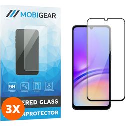 Mobigear Premium Samsung Galaxy A05 Tempered Glass Screen Protector - Case Friendly - Black (3-Pack)