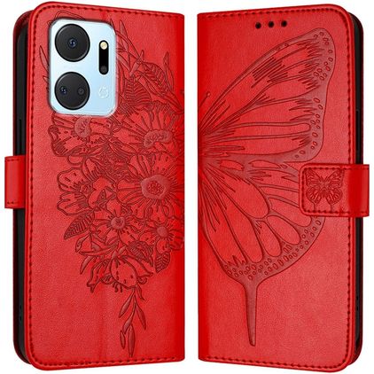 Mobigear Butterfly HONOR X7A Funda tipo libro Cartera - Rojo