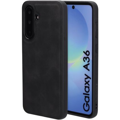 Mobiparts Classic Samsung Galaxy A36 MagSafe TPU / Cuero sintético Carcasa - Graphite Black