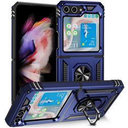 Mobigear Armor Ring Samsung Galaxy Z Flip 5 Plástico rígido Capa traseira Antichoque com anel - Azul