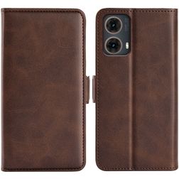 Mobigear Slim Magnet Motorola Moto G85 Cover a libro portafoglio - Marrone