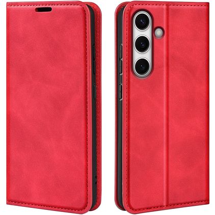 Mobigear Retro Slim Samsung Galaxy S24 FE Capa livro Carteira - Vermelho