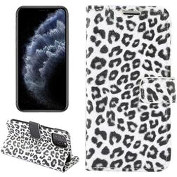 Mobigear Leopard iPhone 12 Pro Lompakkokotelo + Setelitasku - Valkoinen