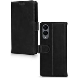 Mobilize Wallet Samsung Galaxy S25 Edge Piel auténtica Funda tipo libro Cartera - Negro